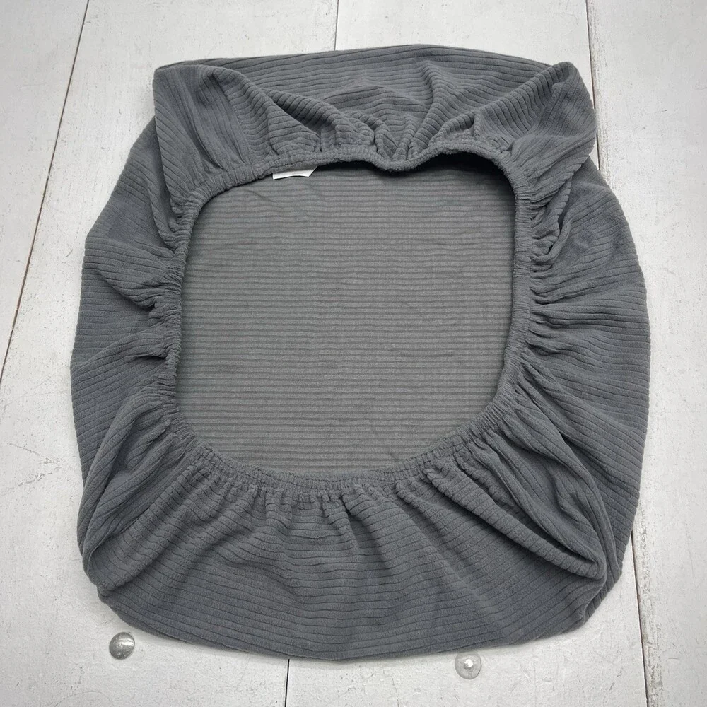 Ohsio Dark Gray Textured Couch Seat Slip Cushion Cover